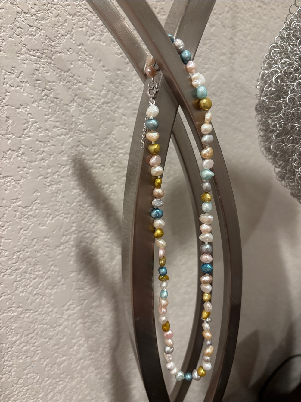 Othr Pastel Pearl Necklace with Gold and Teal Accents